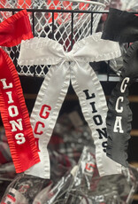 Youth/Adult GCA LIONS Embroidered Tassel Hair Ribbon Bows