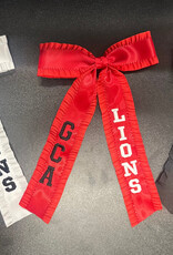 Youth/Adult GCA LIONS Embroidered Tassel Hair Ribbon Bows
