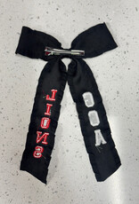Youth/Adult GCA LIONS Embroidered Tassel Hair Ribbon Bows