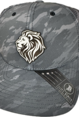 Branded Bills Adult Gray Camo Leather Patch Lion Hat