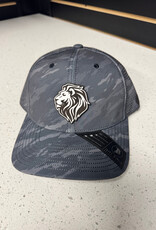 Branded Bills Adult Gray Camo Leather Patch Lion Hat