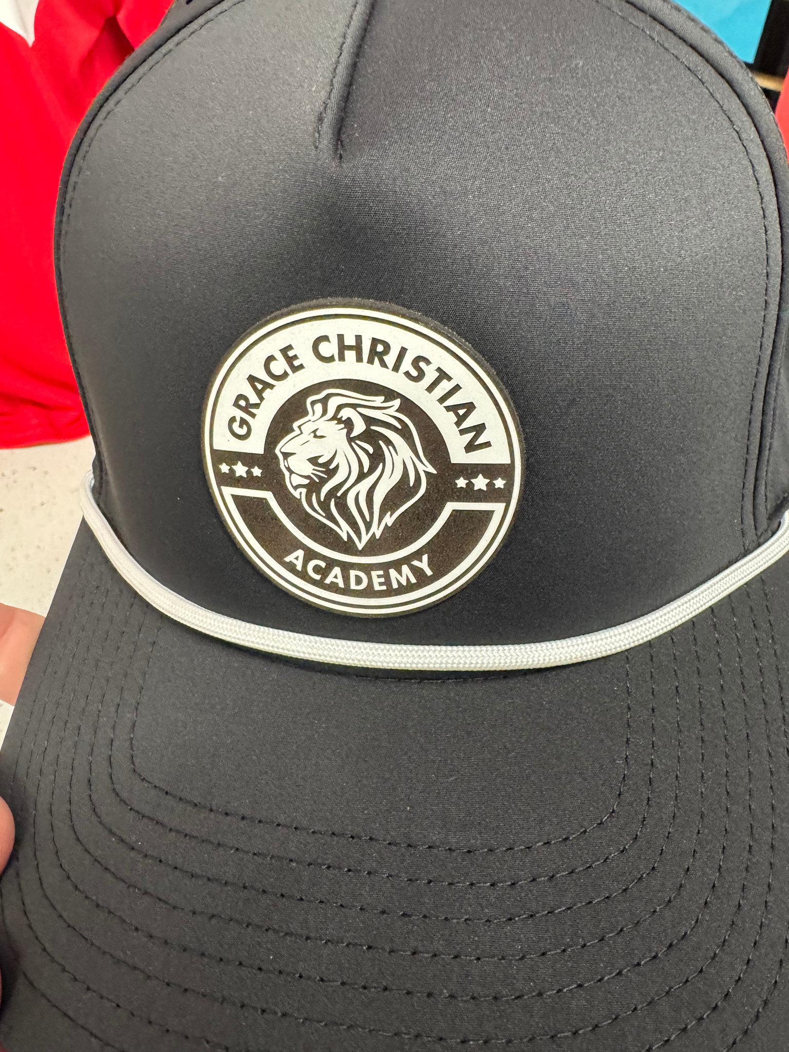 Branded Bills Adult Black Curved 5 Panel Rope Circle Logo Hat