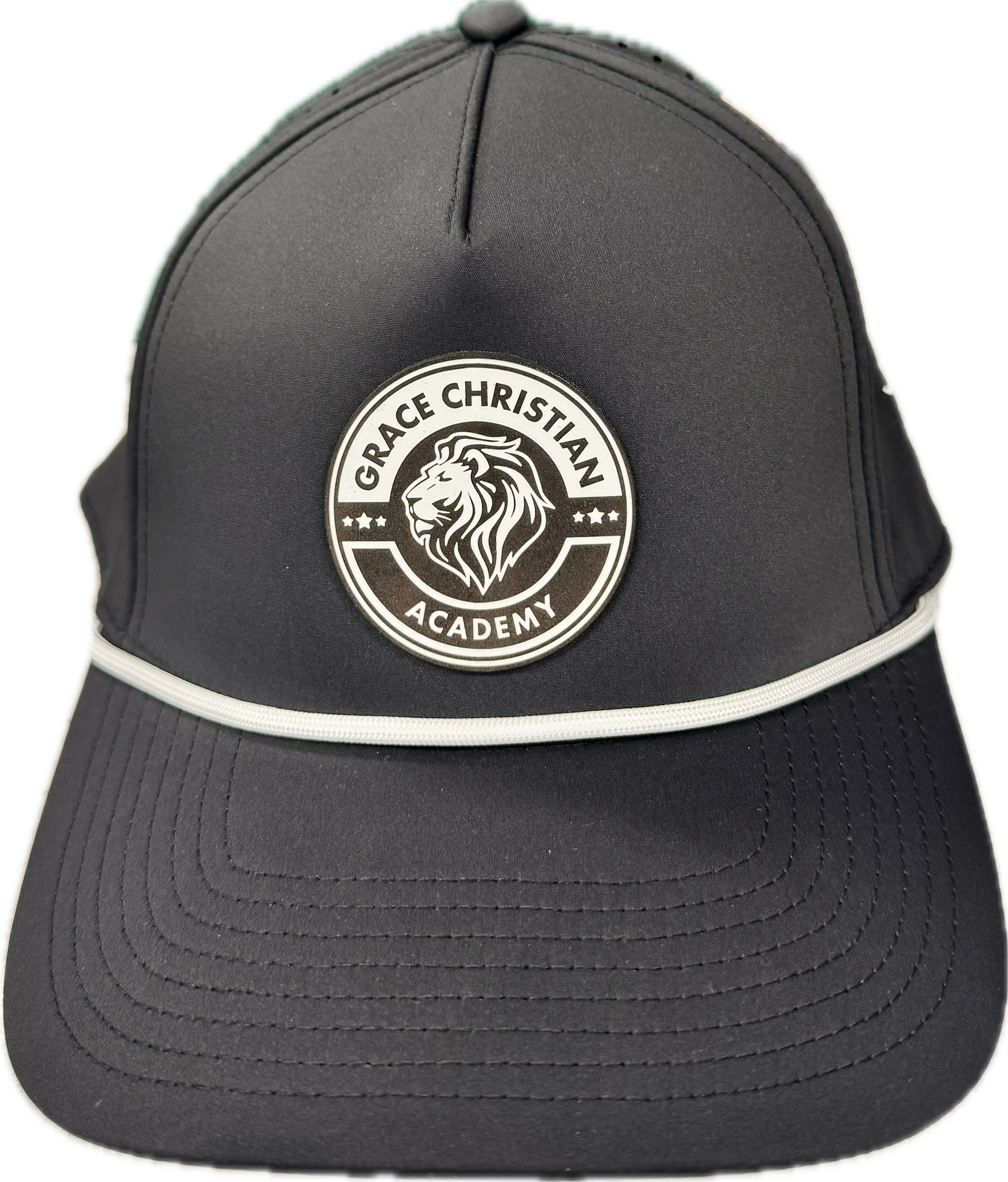 Branded Bills Adult Black Curved 5 Panel Rope Circle Logo Hat