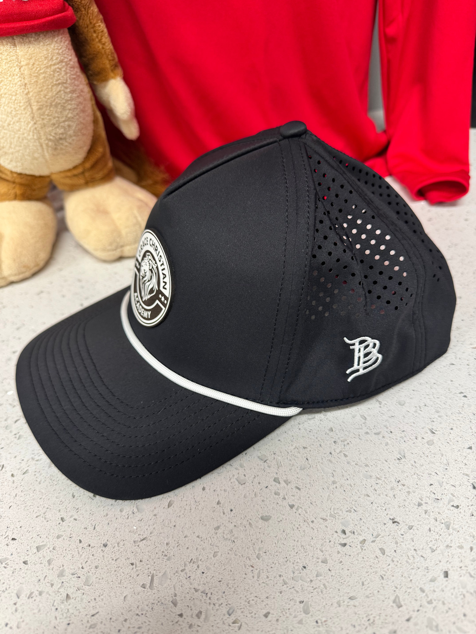Branded Bills Adult Black Curved 5 Panel Rope Circle Logo Hat