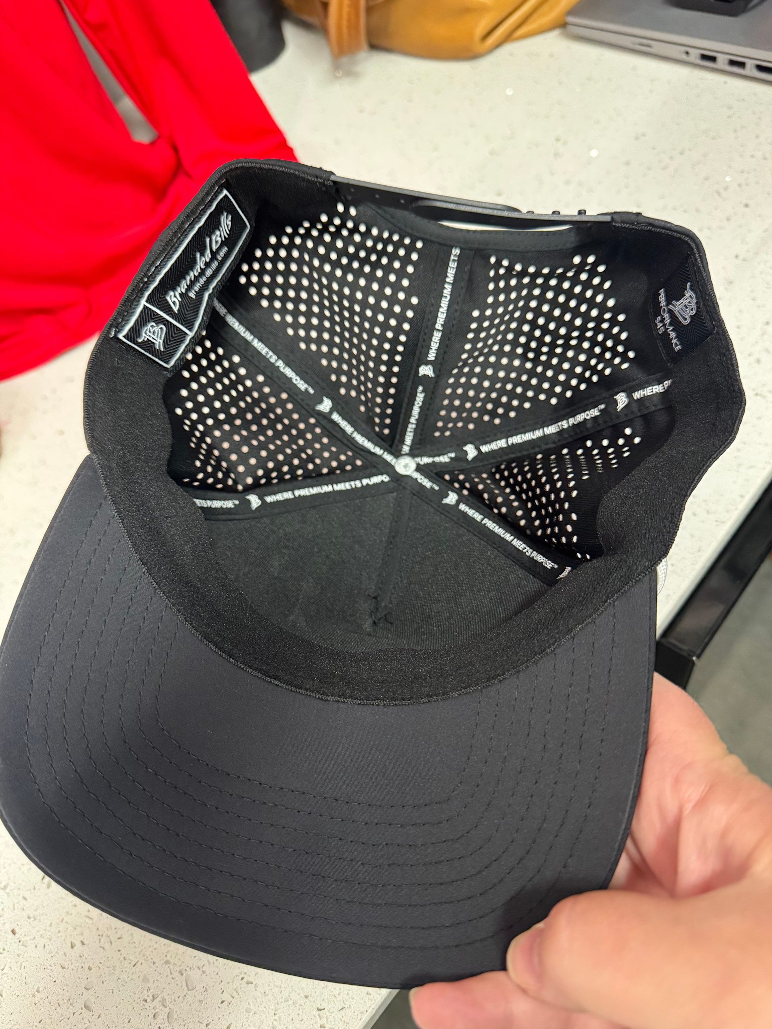 Branded Bills Adult Black Curved 5 Panel Rope Circle Logo Hat