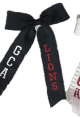 Youth/Adult GCA LIONS Embroidered Tassel Hair Ribbon Bows