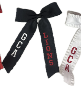 Youth/Adult GCA LIONS Embroidered Tassel Hair Ribbon Bows