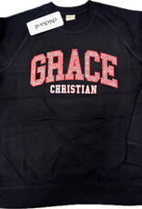 Chicka-D Women's Black Ornate Red Letter Sweatshirt