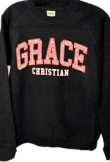 Chicka-D Women's Black Ornate Red Letter Sweatshirt