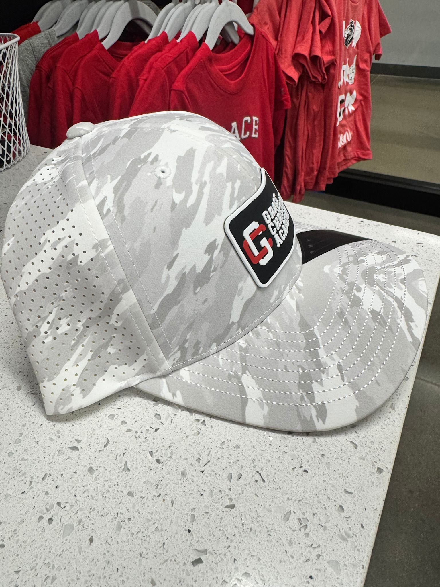 Branded Bills Adult White Camo PVC Patch Banner Hat