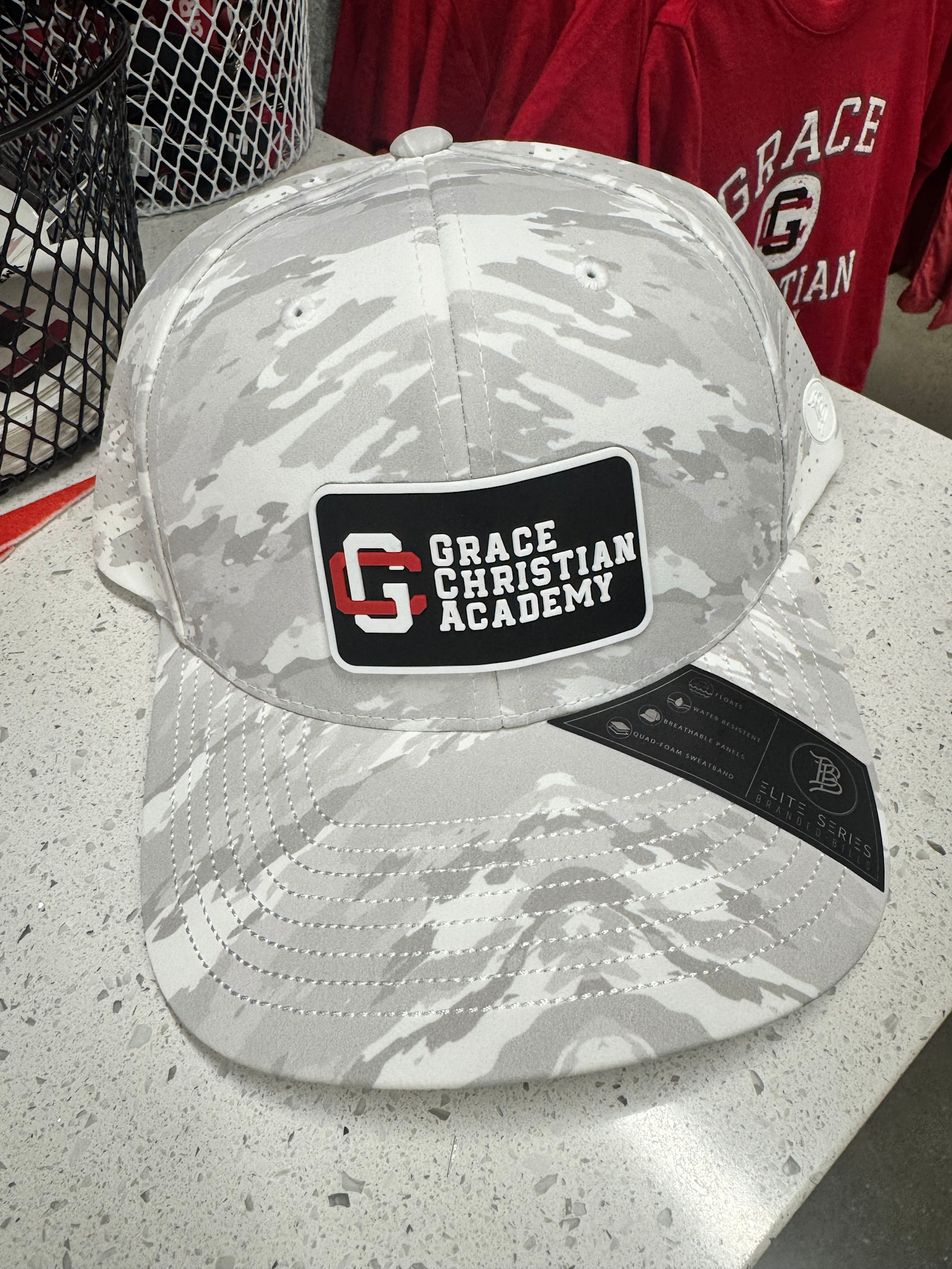 Branded Bills Adult White Camo PVC Patch Banner Hat