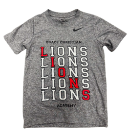 Nike Youth Gray Diagonal LIONS SS Tee