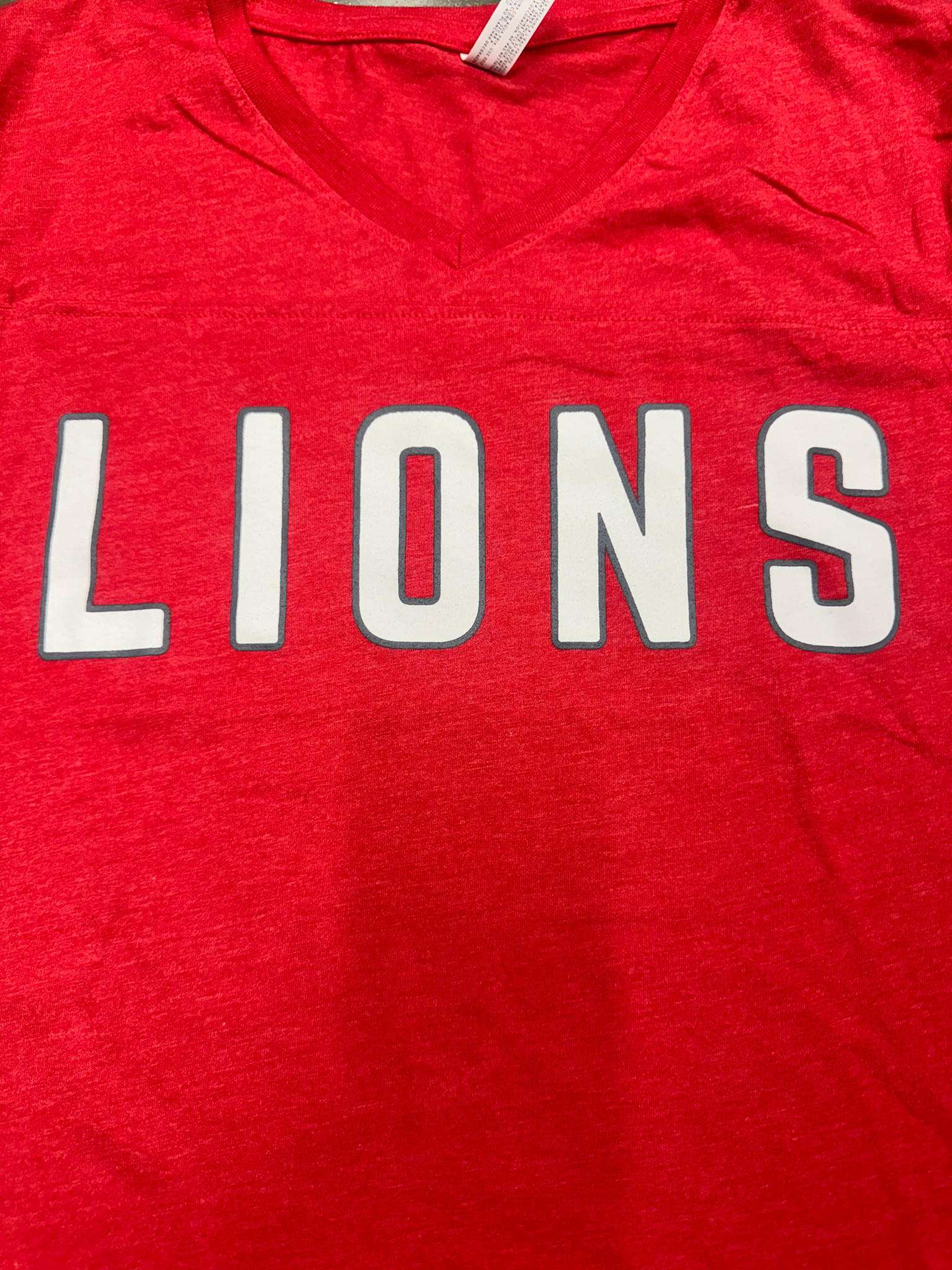 L.A.T. Women's Red V Neck Game Day Tee