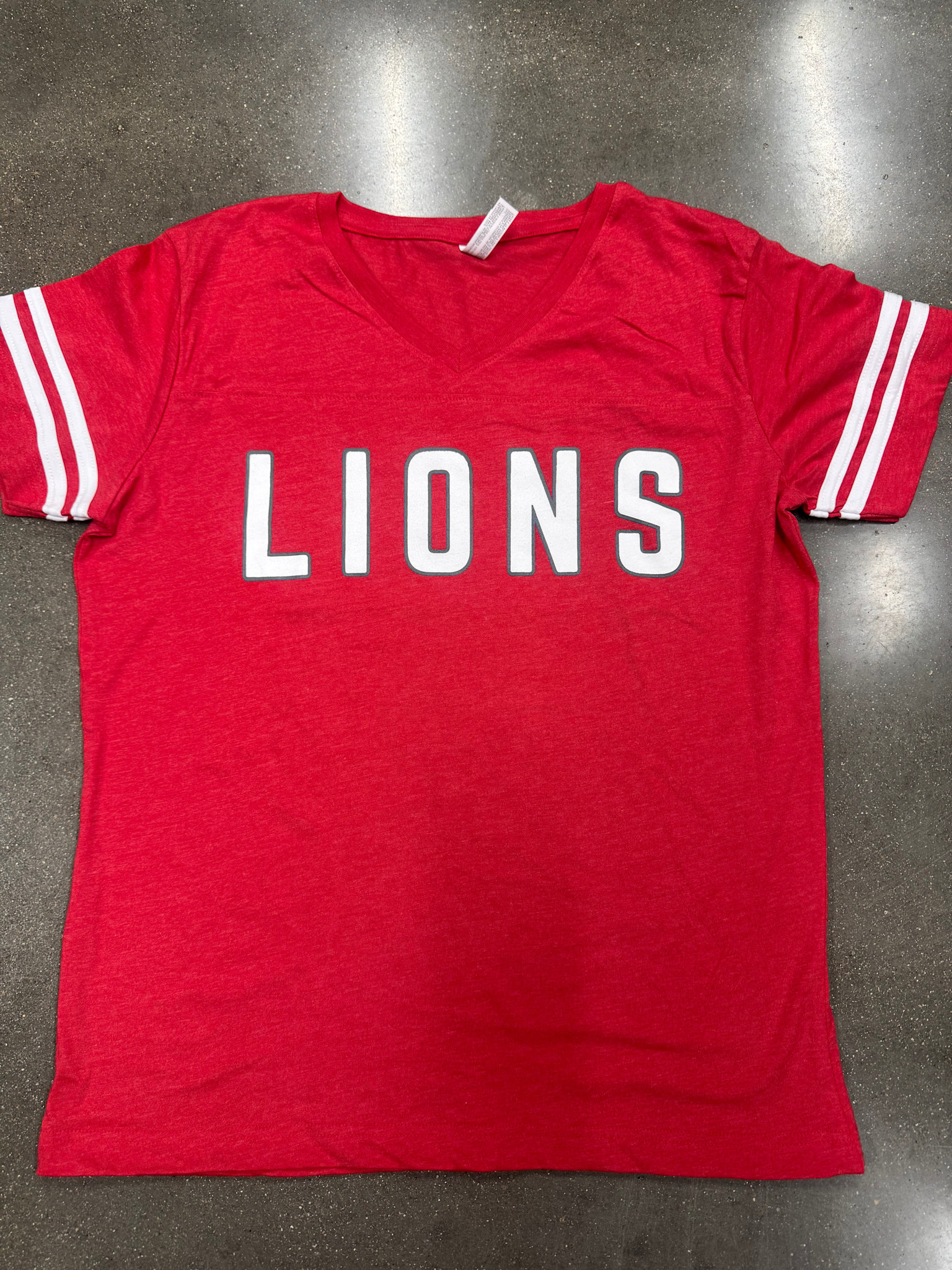 L.A.T. Women's Red V Neck Game Day Tee