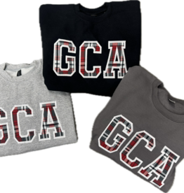 Youth/Adult Plaid Skirt Fabric Letter Sweatshirt