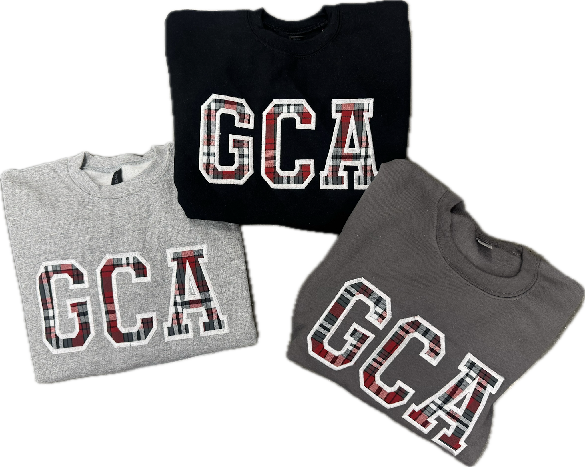 Youth/Adult Plaid Skirt Fabric Letter Sweatshirt