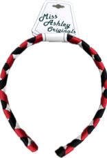 Girl's Red/Black/White Diagonal Patterned Headband