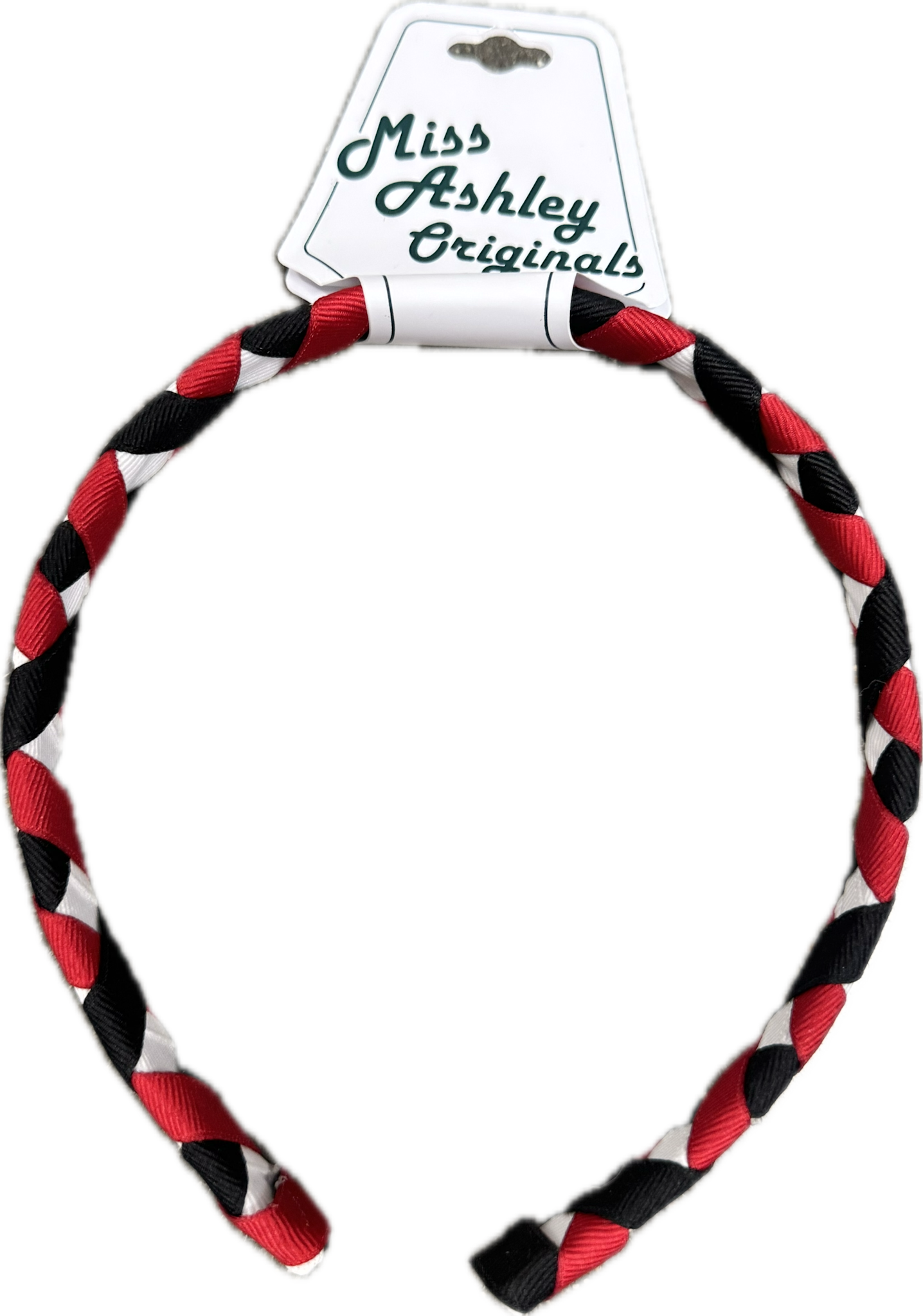 Girl's Red/Black/White Diagonal Patterned Headband