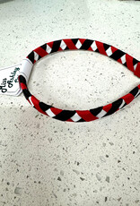 Girl's Red/Black/White Diagonal Patterned Headband
