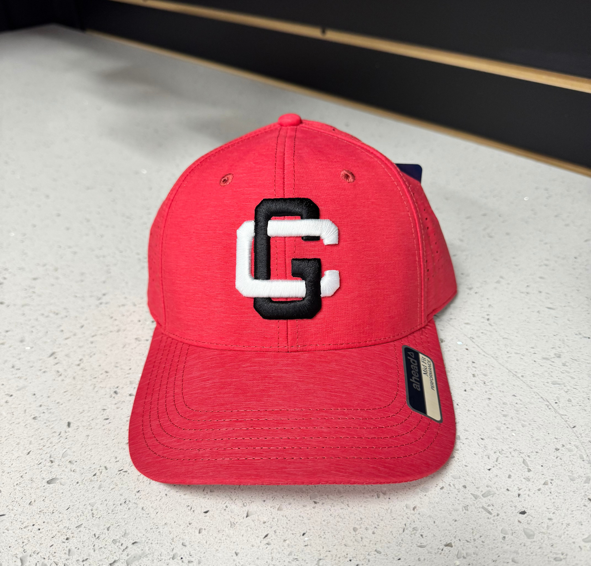 Ahead Adult Heather Red Mid Fit Performance Hat