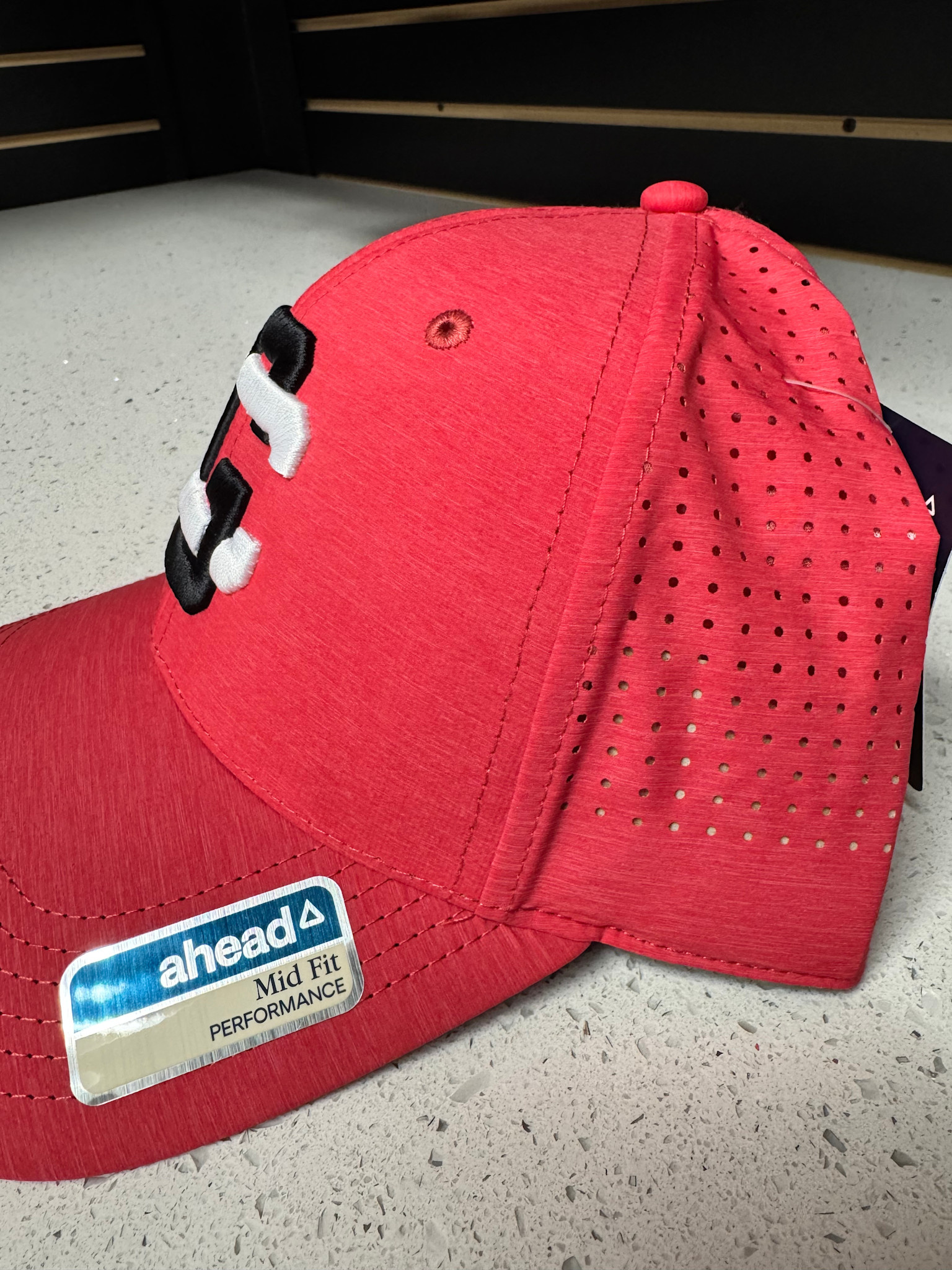 Ahead Adult Heather Red Mid Fit Performance Hat