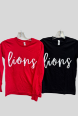 Bella Canvas Youth Girl's Lion Script LS Tee