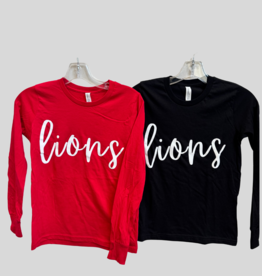 Bella Canvas Youth Girl's Lion Script LS Tee