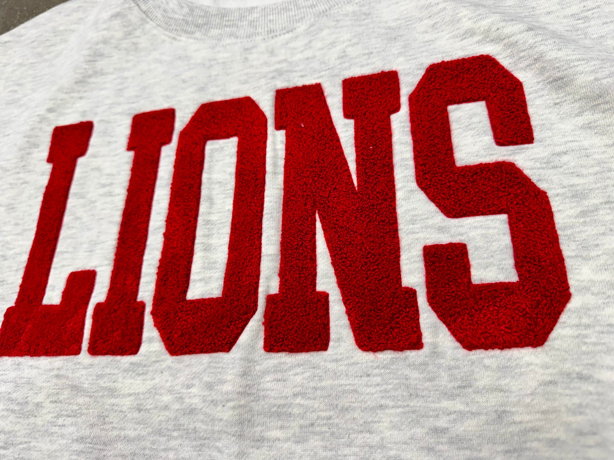 Chicka-D Women's Grey Chenille LIONS Sweatshirt