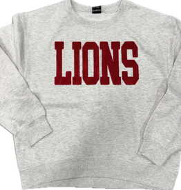 Chicka-D Women's Grey Chenille LIONS Sweatshirt