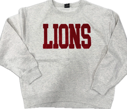 Chicka-D Women's Grey Chenille LIONS Sweatshirt