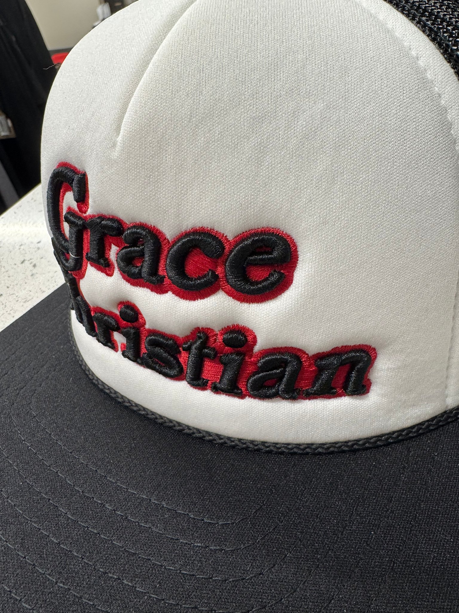 Richardson Black/Red Foam Trucker Hat