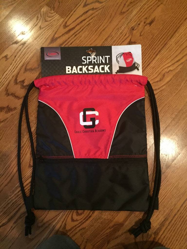 Logo Brands Black & Red Drawstring Bag