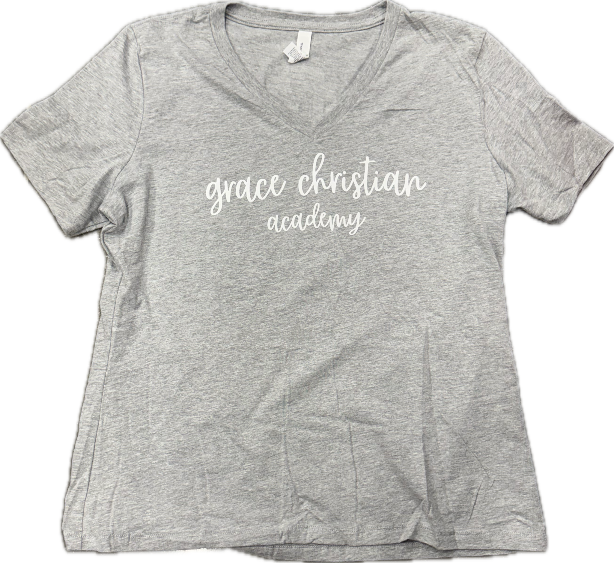 Bella Canvas Women's Gray V Neck SS Tee