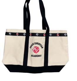 Eliza B Large Canvas Ribbon Tote Bag