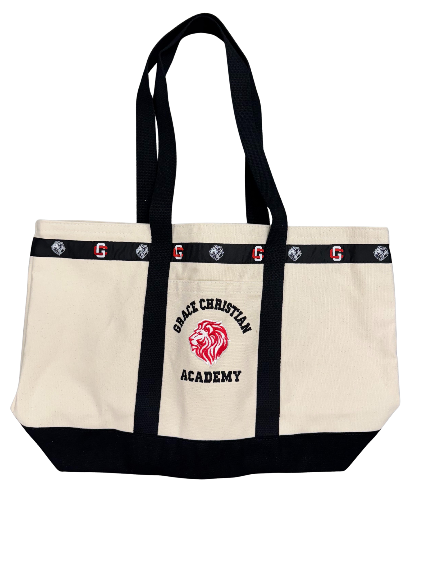 Eliza B Large Canvas Ribbon Tote Bag