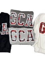 Youth/Adult Plaid Skirt Fabric Letter Sweatshirt