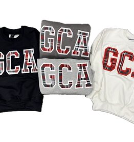 Youth/Adult Plaid Skirt Fabric Letter Sweatshirt