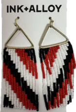 Ink & Alloy Triangle Beaded Earrings