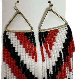 Ink & Alloy Triangle Beaded Earrings