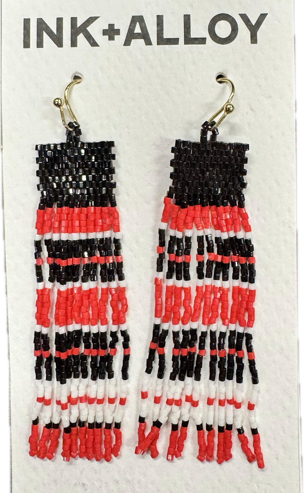 Ink & Alloy Fringe Beaded Earrings