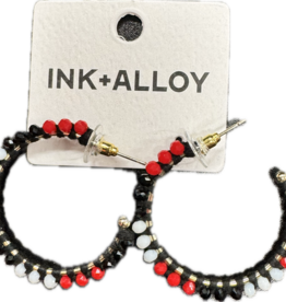 Ink & Alloy Beaded Hoop Earrings