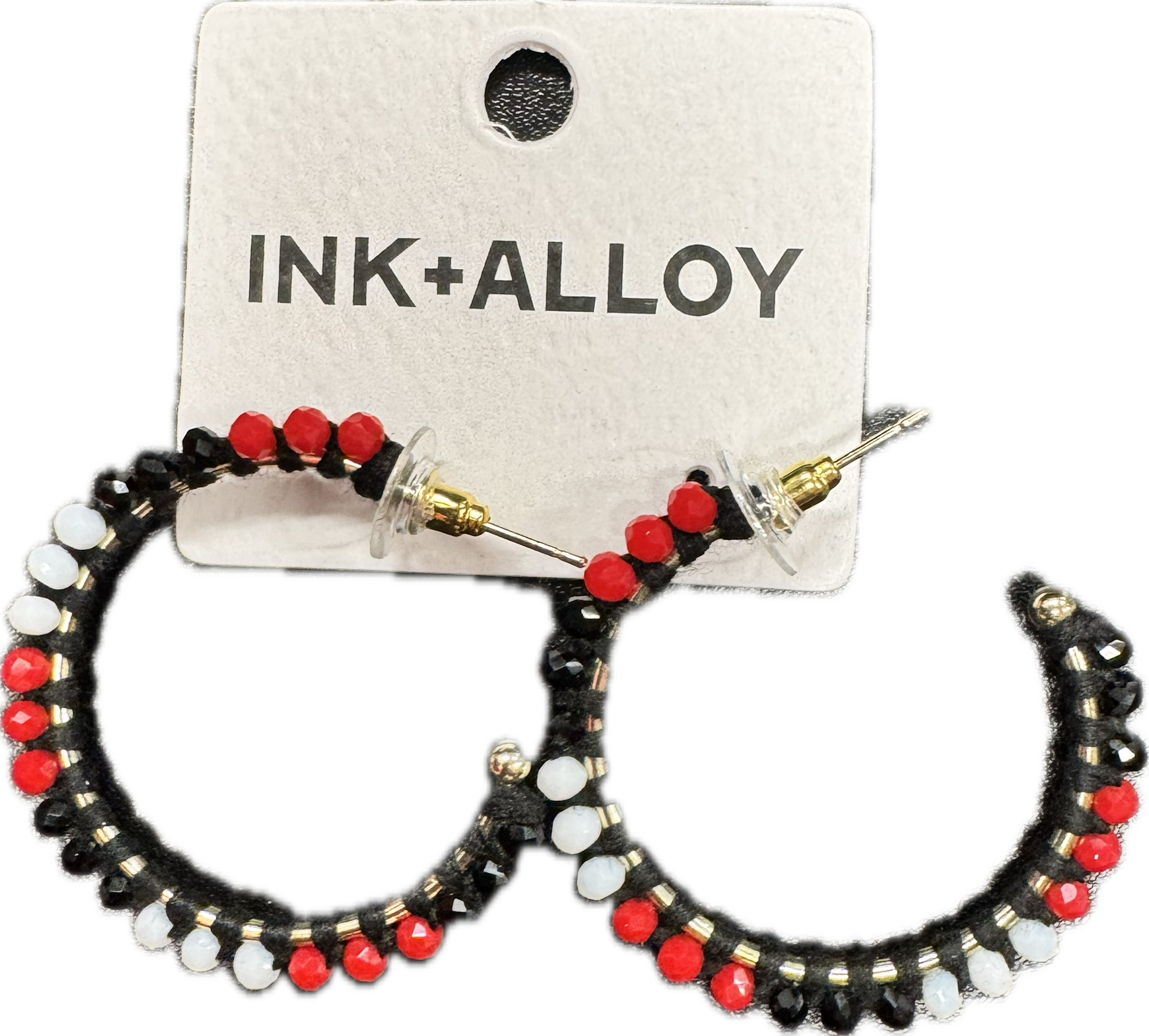 Ink & Alloy Beaded Hoop Earrings