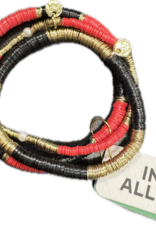 Ink & Alloy Bracelet Stack of 3 Red/Black