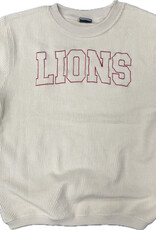 MV Sport Women's Ivory Corded Crew LIONS Sweatshirt