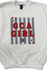 Gildan Girl's White GCA Girl Striped Sweatshirt