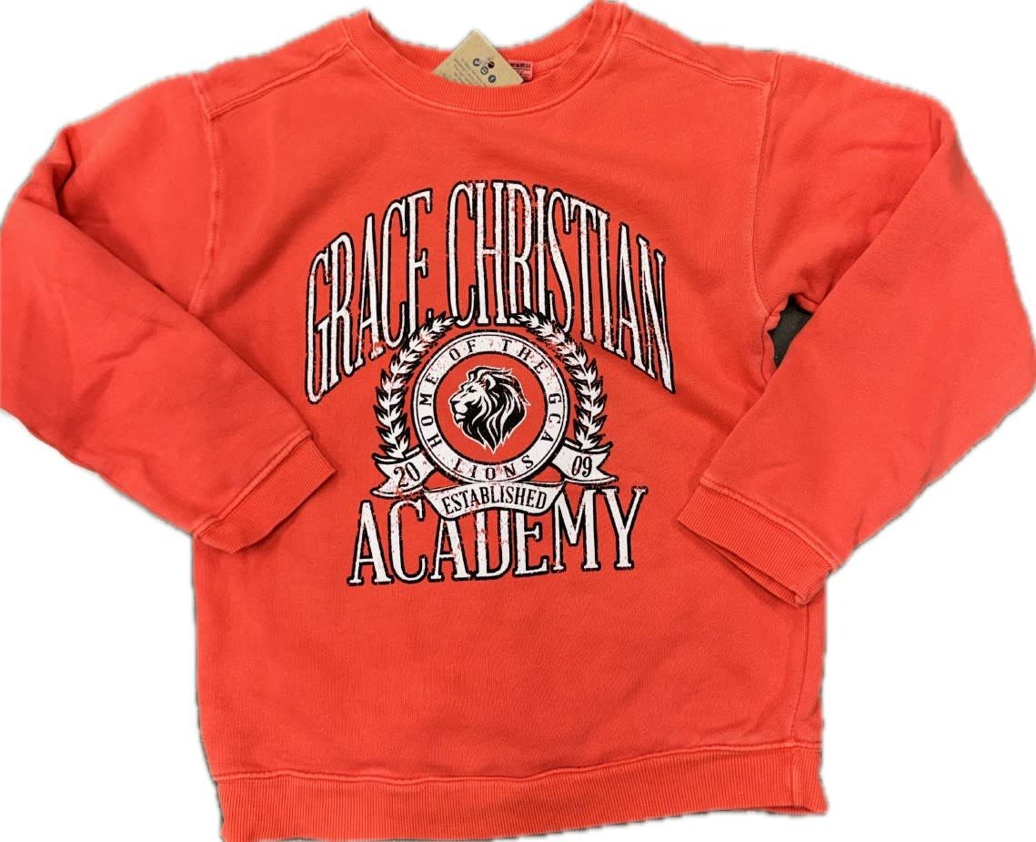 Blue 84 Youth Red Vintage Letter Sweatshirt