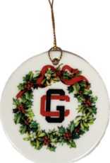 Ceramic GC Interlock Wreath Ornament