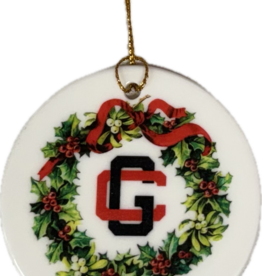 Ceramic GC Interlock Wreath Ornament