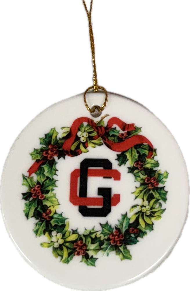 Ceramic GC Interlock Wreath Ornament