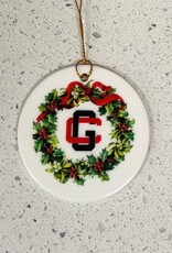 Ceramic GC Interlock Wreath Ornament